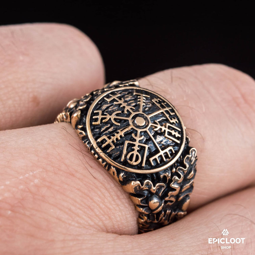 Vegvisir Symbol Bronze Viking Ring