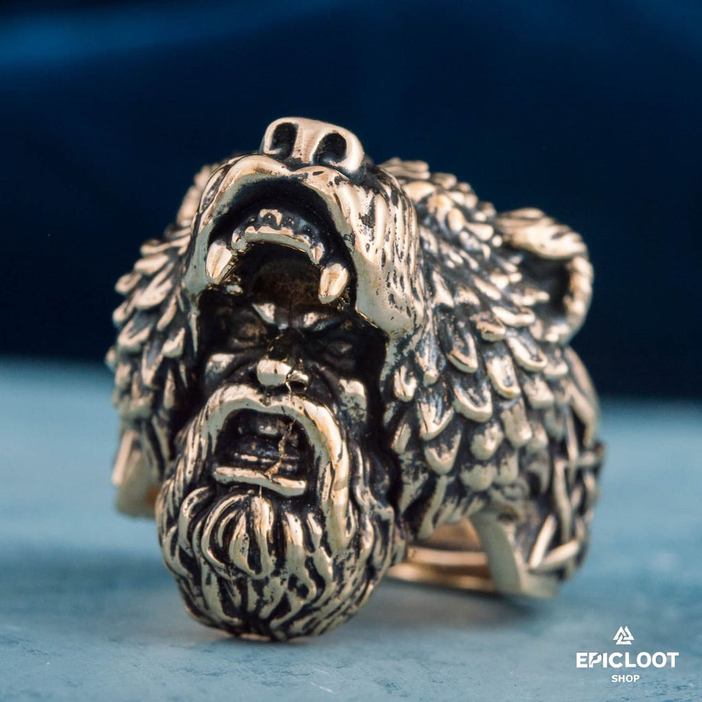Berserker Ring Bear Bronze Viking Ring