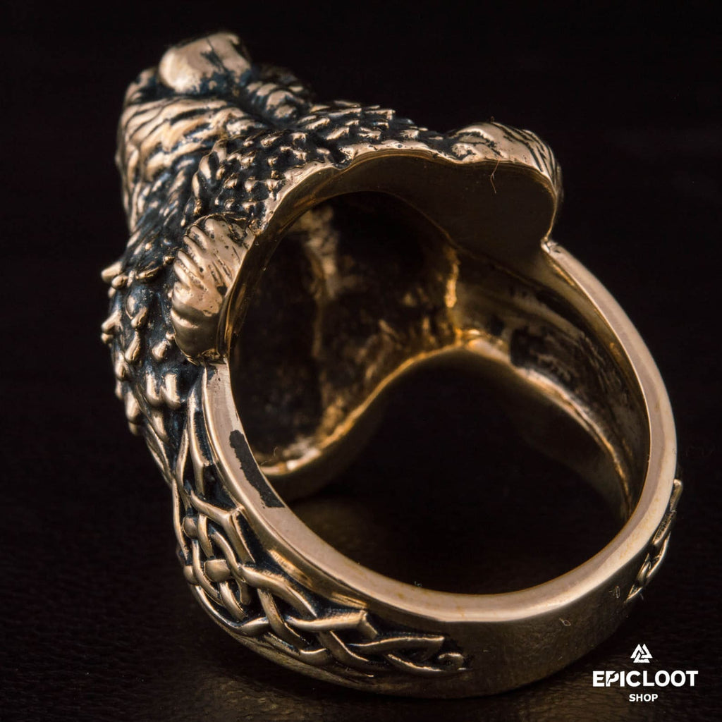 Berserker Ring Bear Bronze Viking Ring