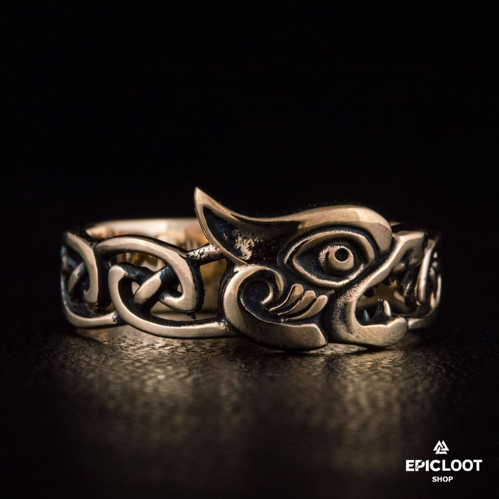 Fenrir Decorated Bronze Norse Ring