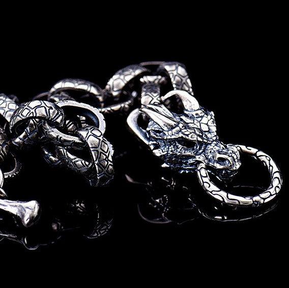 S925 Dragon Head Pure Silver Bracelet