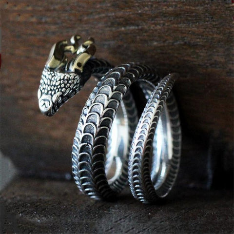 Mighty Nordic Guardian: Jormungandr Snake Ring