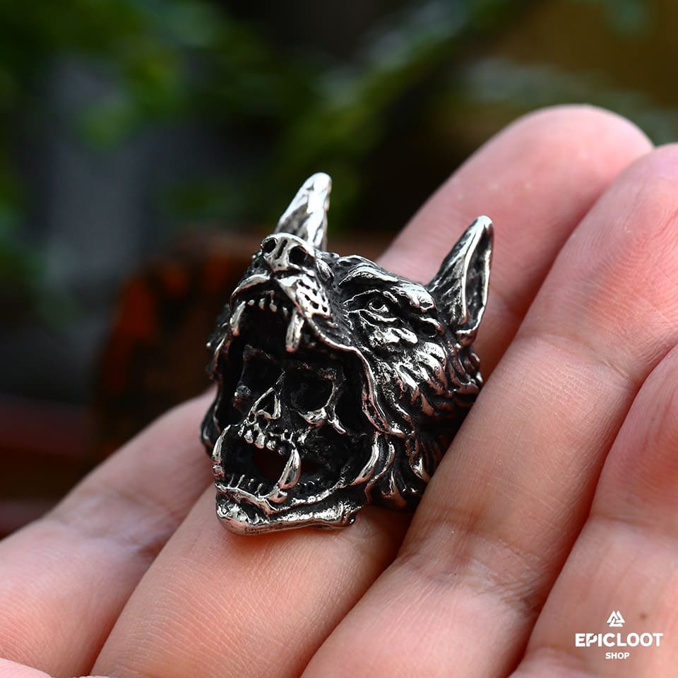Fierce Viking Berserker Skull Ring