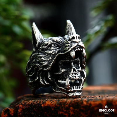 Fierce Viking Berserker Skull Ring