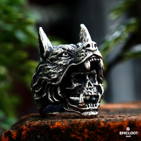 Fierce Viking Berserker Skull Ring