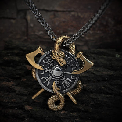 Jormungandr & Helm of awe Pendant necklace