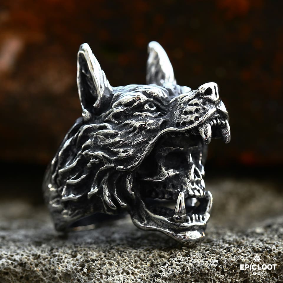 Fierce Viking Berserker Skull Ring