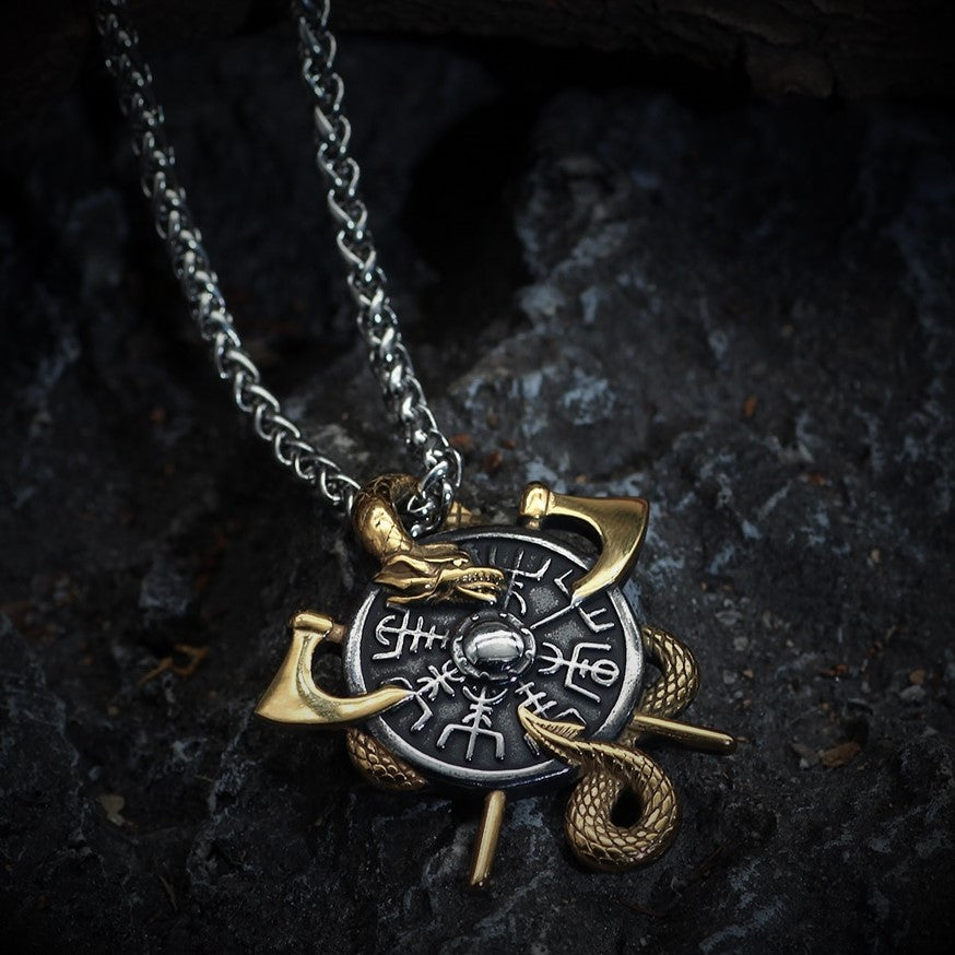 Jormungandr & Helm of awe Pendant necklace