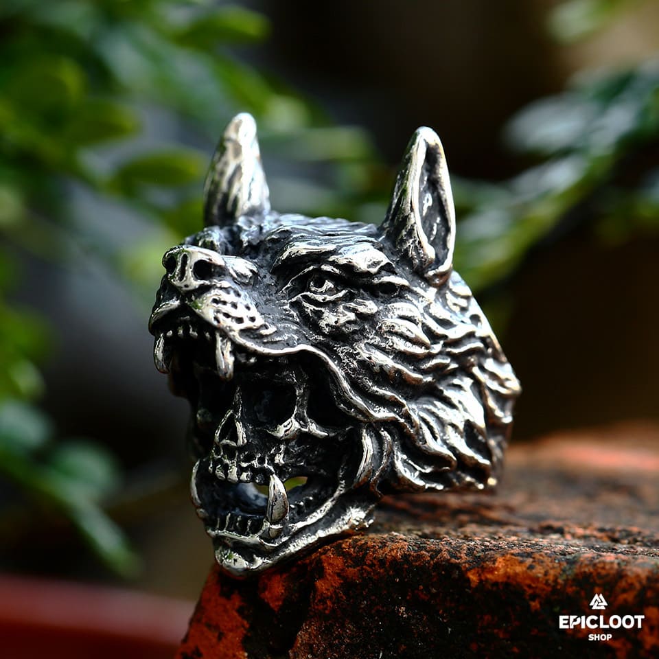 Fierce Viking Berserker Skull Ring