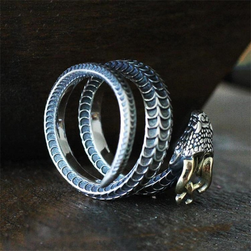 Mighty Nordic Guardian: Jormungandr Snake Ring