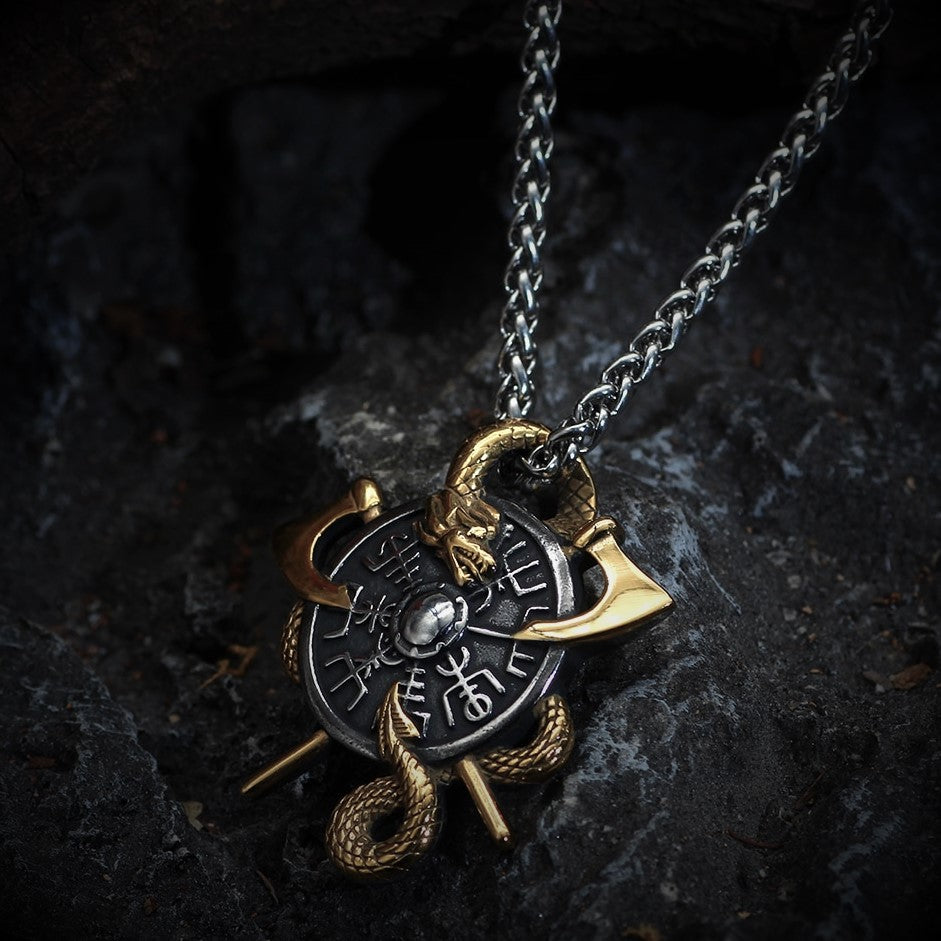 Jormungandr & Helm of awe Pendant necklace