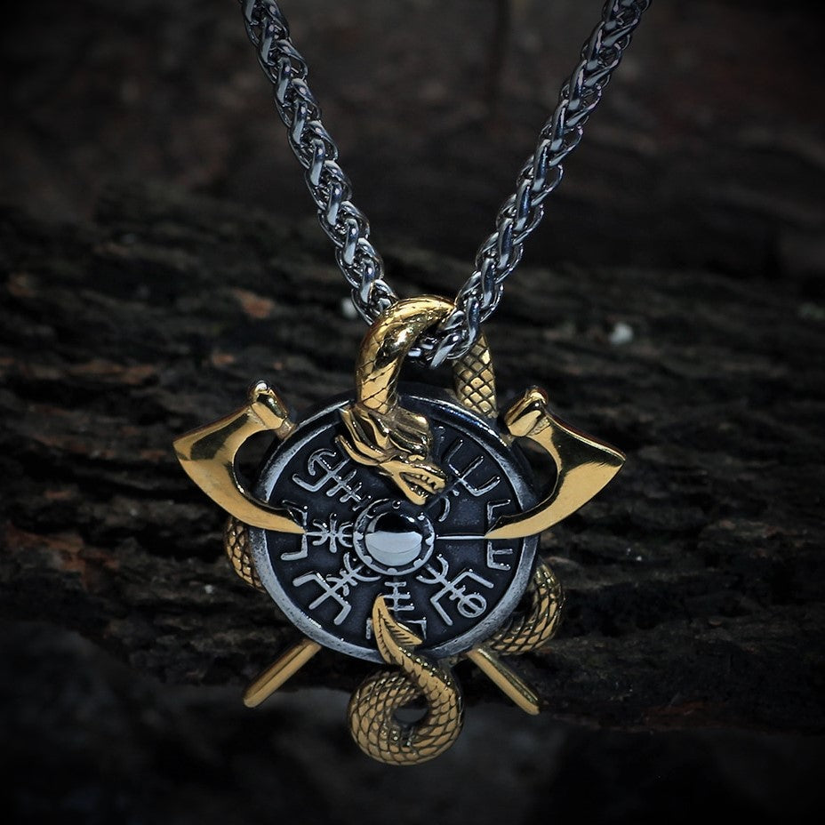 Jormungandr & Helm of awe Pendant necklace