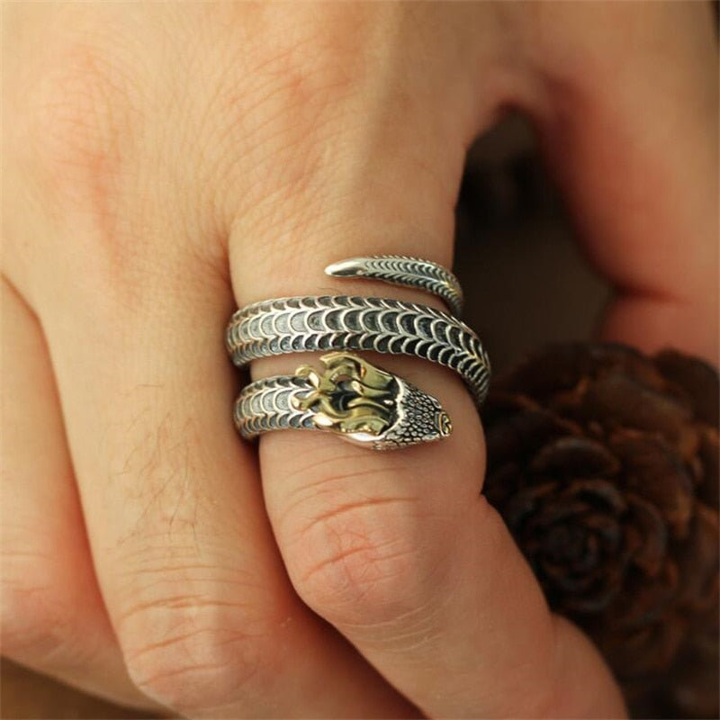 Mighty Nordic Guardian: Jormungandr Snake Ring