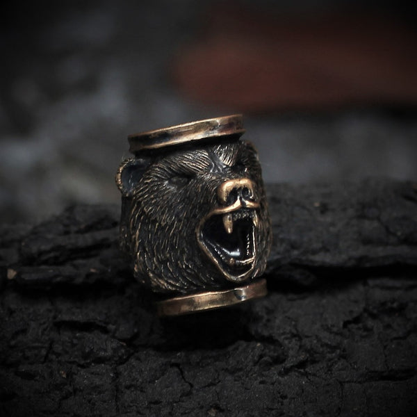 Norse Vikings Bear Beads - 3pcs / lot - Beard Beads - Close-up | Epic Loot Shop