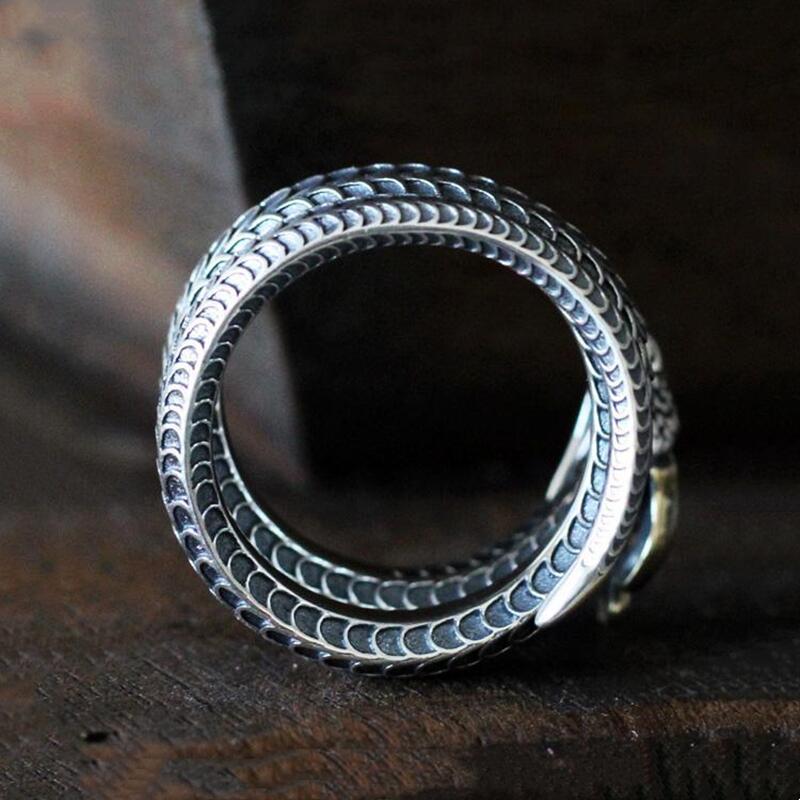 Mighty Nordic Guardian: Jormungandr Snake Ring
