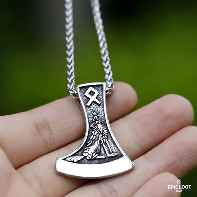 Two side Viking axe Necklace