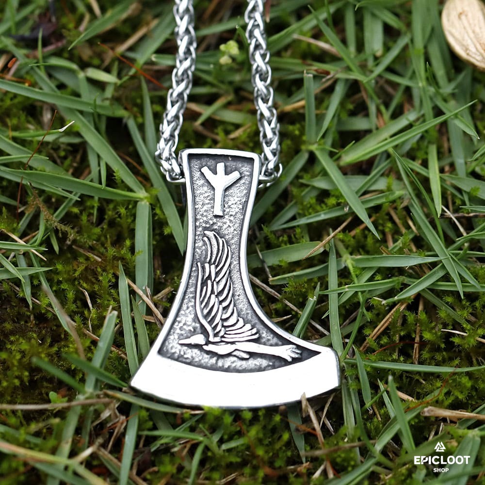 Two side Viking axe Necklace