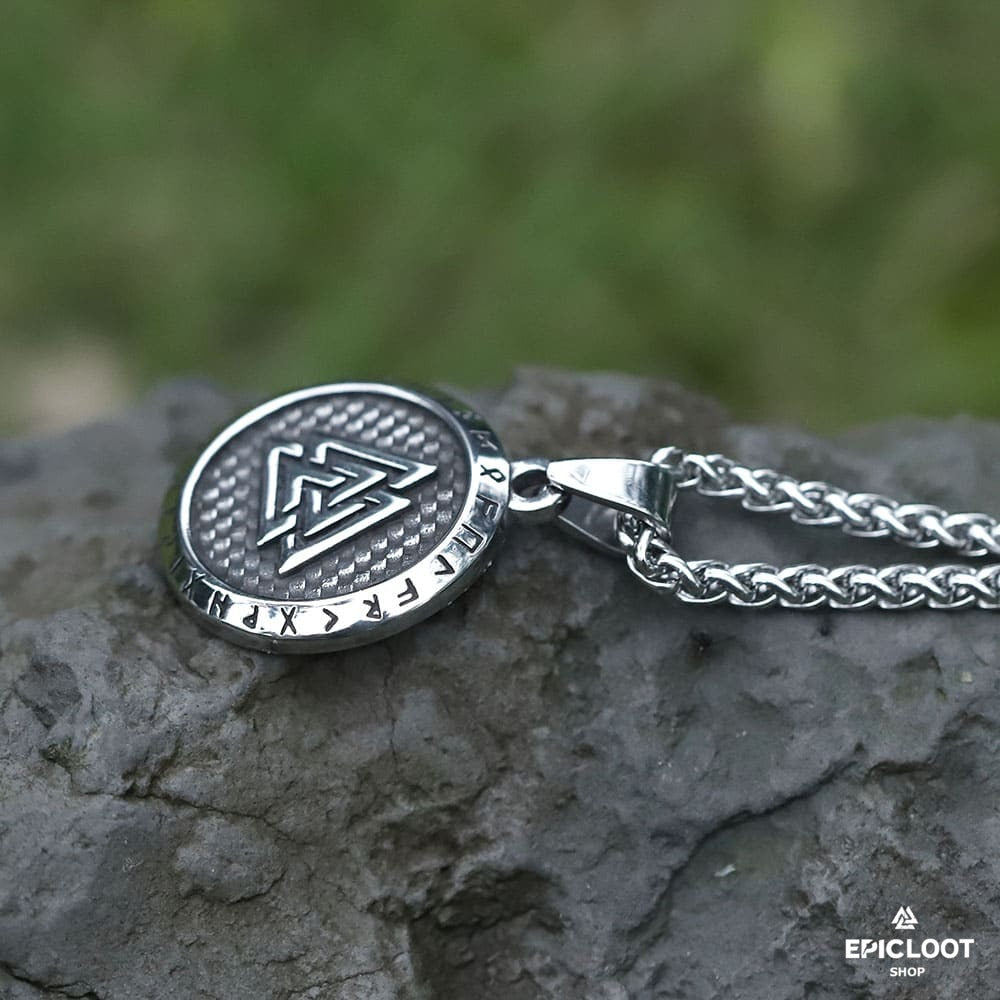 Viking Shield With Valknut Symbol Viking Necklace