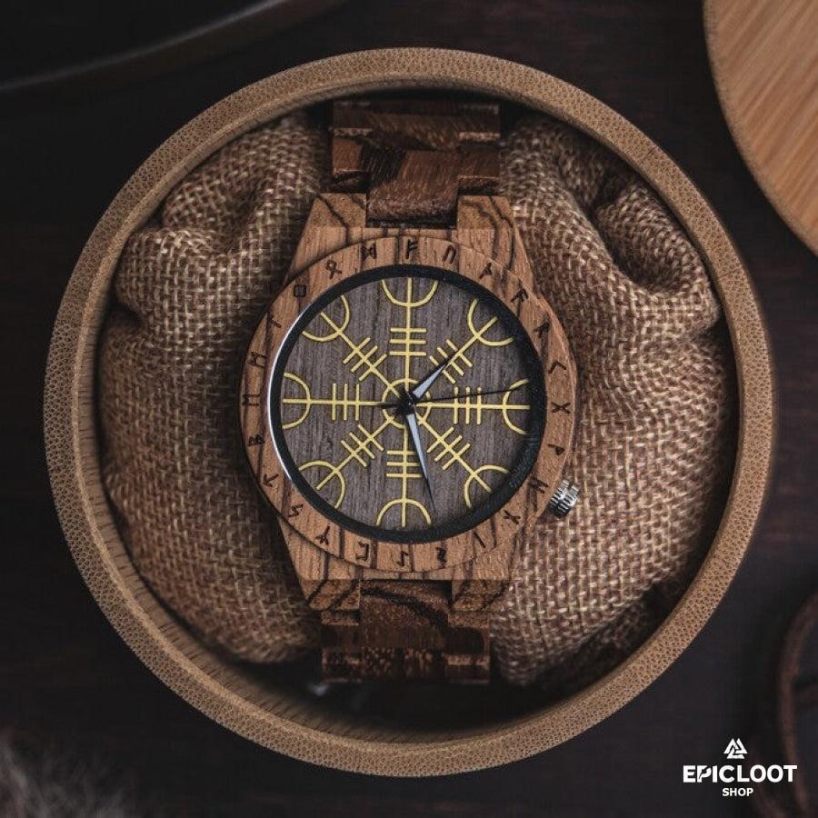 Aegishjalmur Helm Of Awe Wooden Watch