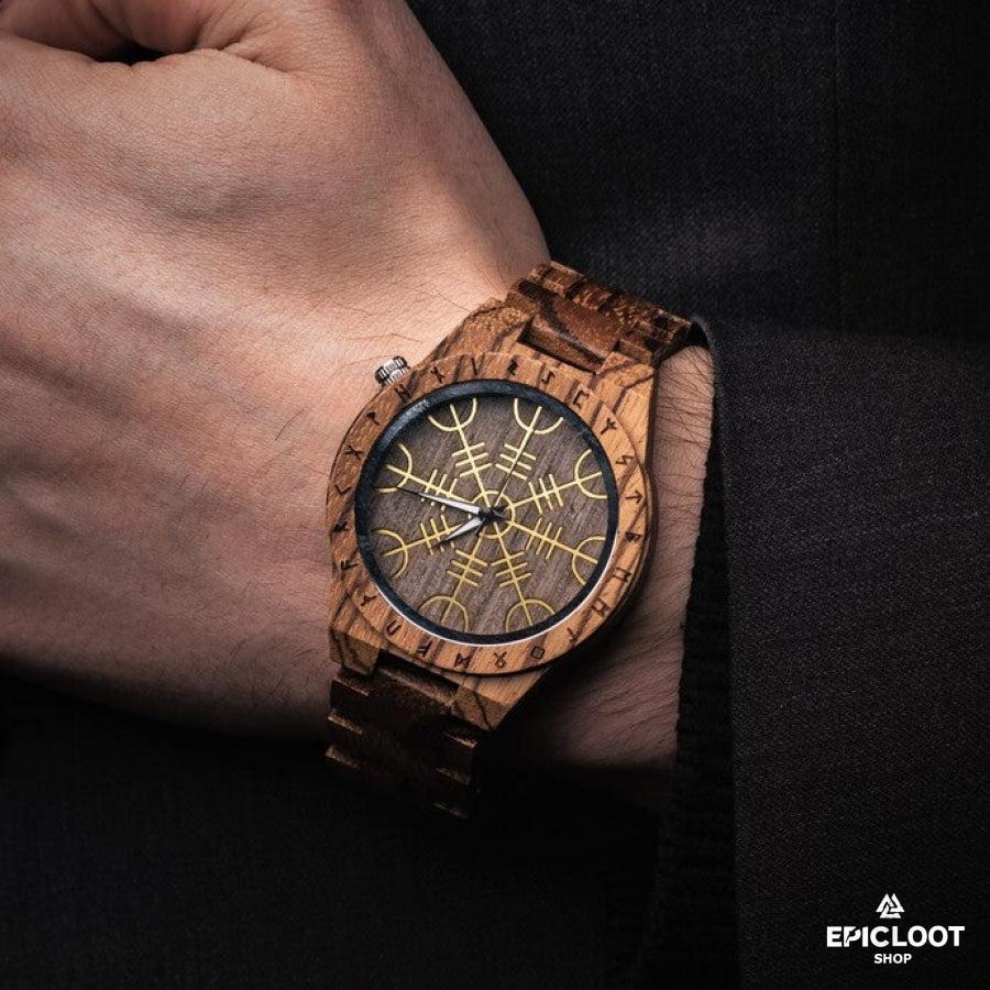 Aegishjalmur Helm Of Awe Wooden Watch