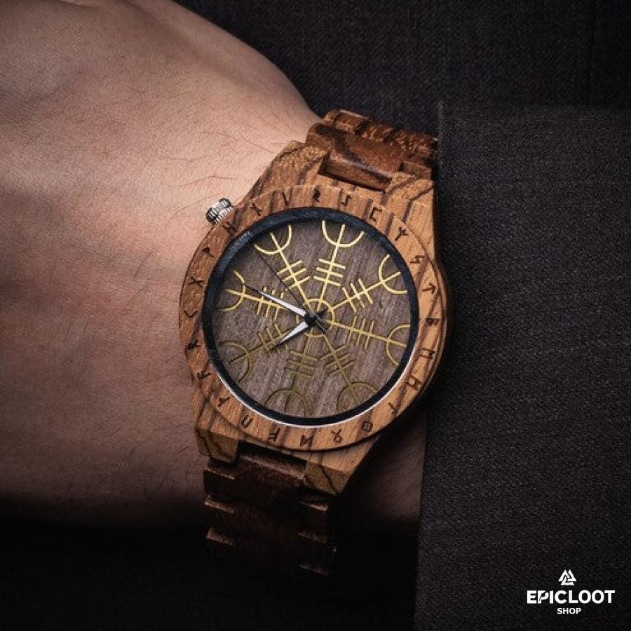 Aegishjalmur Helm Of Awe Wooden Watch