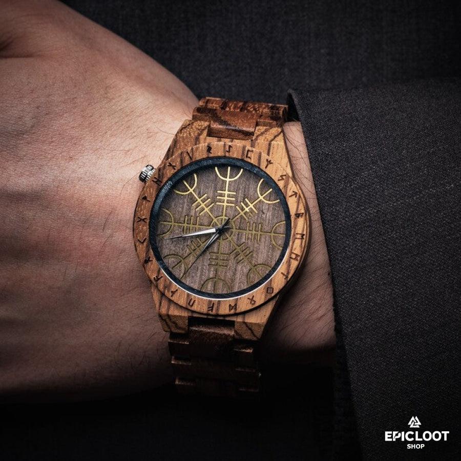 Aegishjalmur Helm Of Awe Wooden Watch
