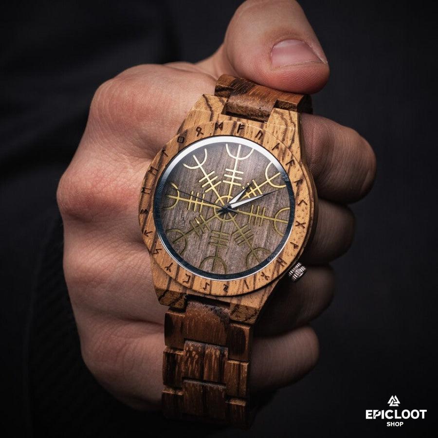 Aegishjalmur Helm Of Awe Wooden Watch