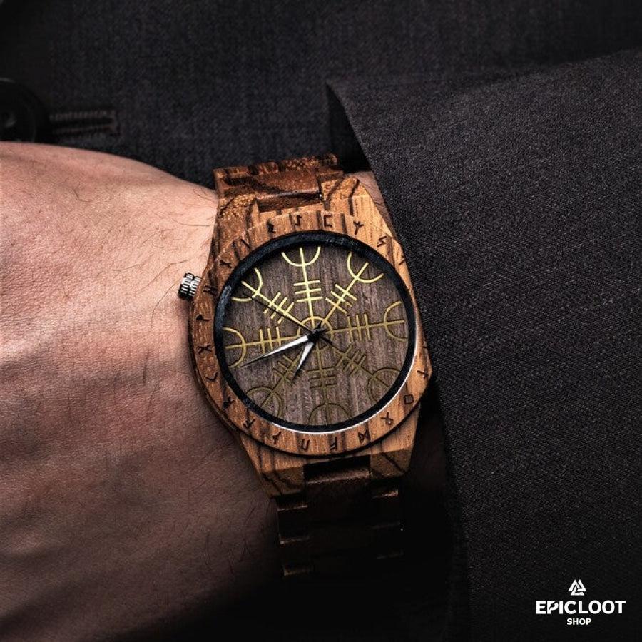 Aegishjalmur Helm Of Awe Wooden Watch