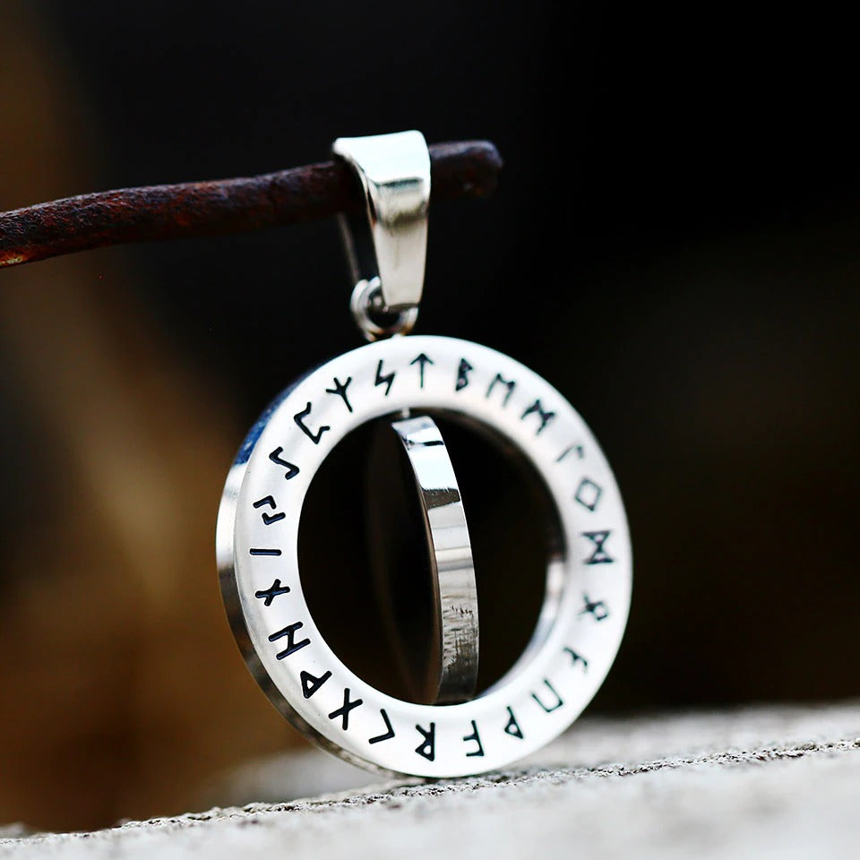 Runic Vegvisir Rotating Pendant.