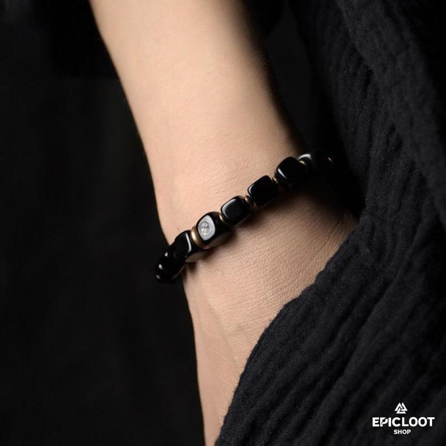Cubic Black Stones Antique Copper Bracelet