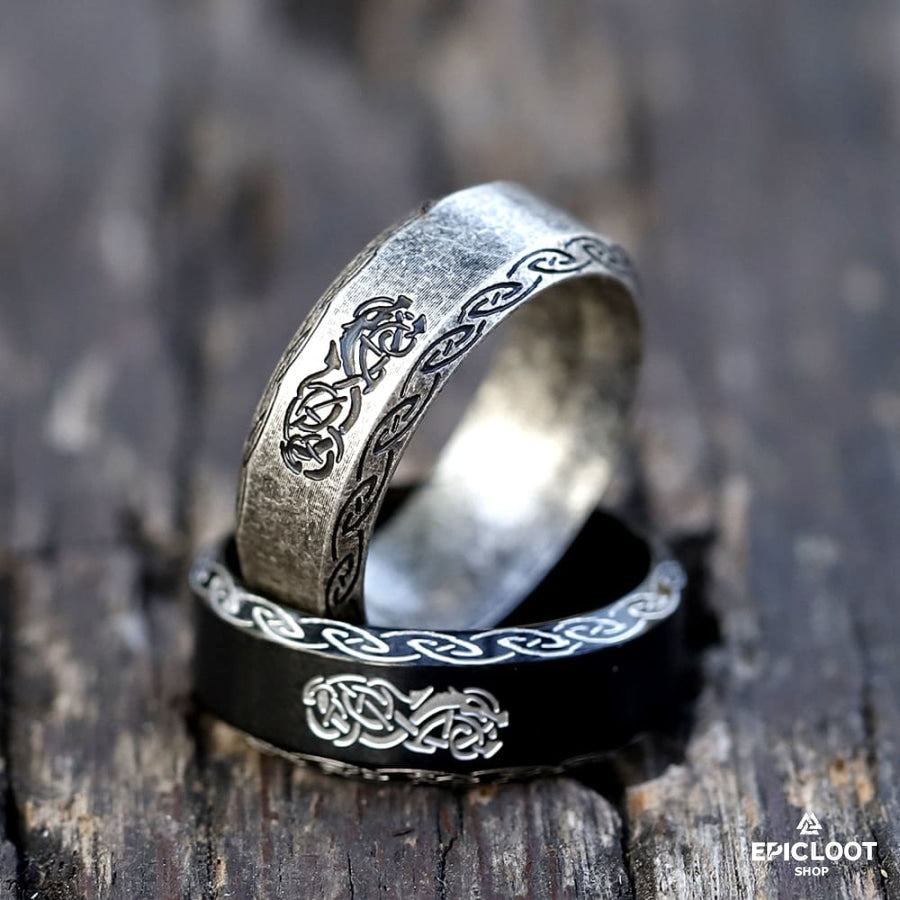 Decorative Dragon Viking Ring