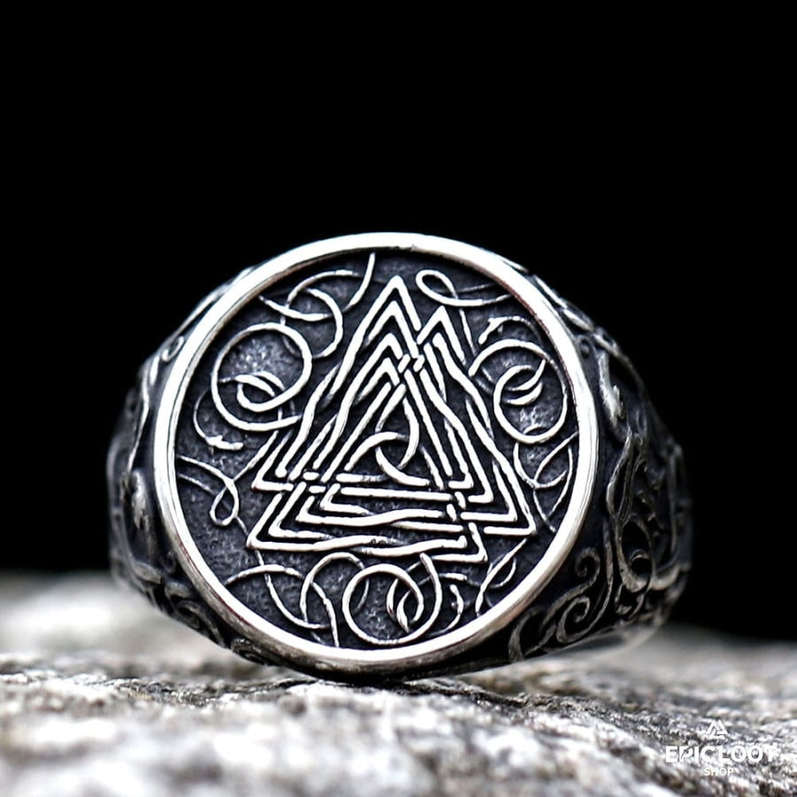 Decorative Valknut Viking Ring
