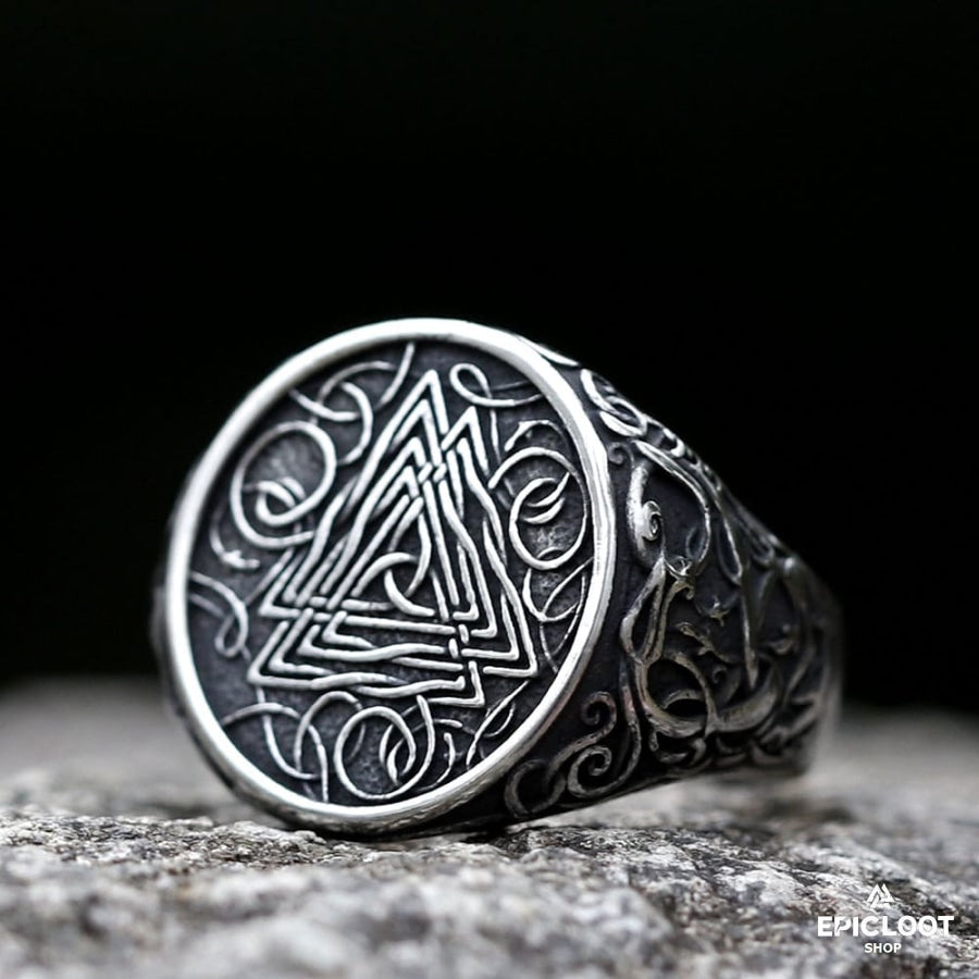 Decorative Valknut Viking Ring