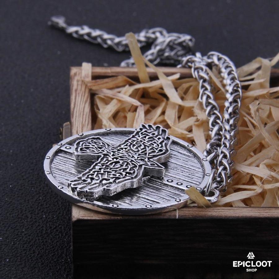 Eagle Shield Necklace - Viking Necklace - Detailed View | Epic Loot Shop