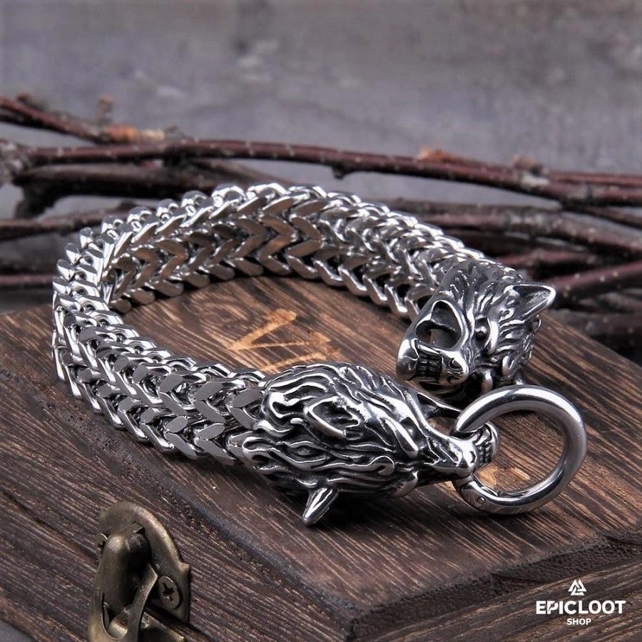 Fenrir Head Viking Bracelet