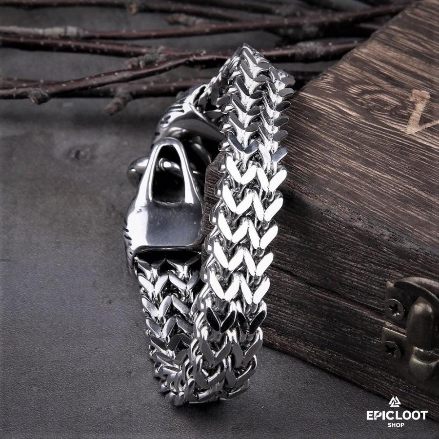 Fenrir Head Viking Bracelet