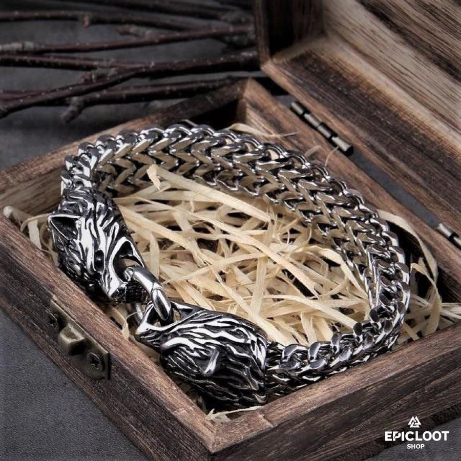 Fenrir Head Viking Bracelet