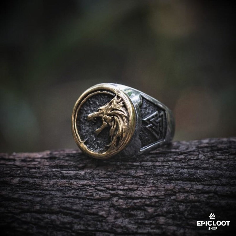 Fenrir Silver Gold Ring