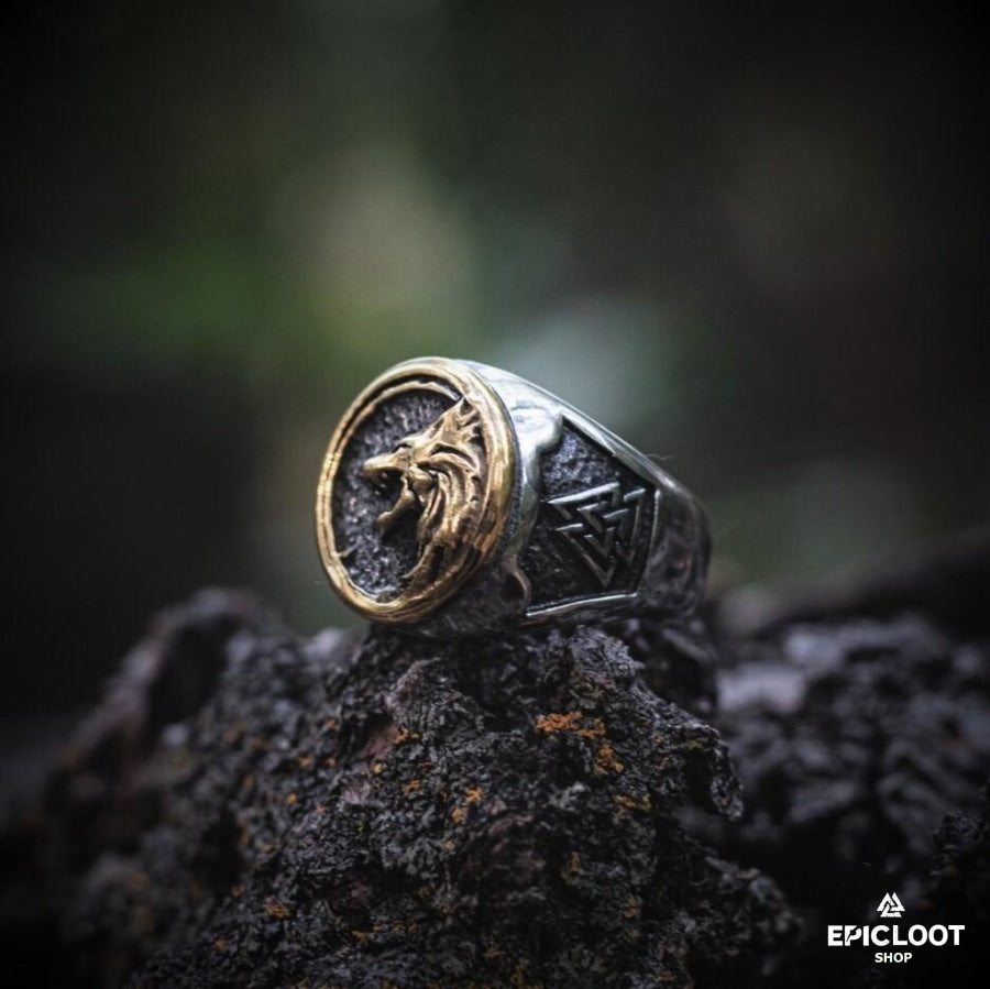 Fenrir Silver Gold Ring
