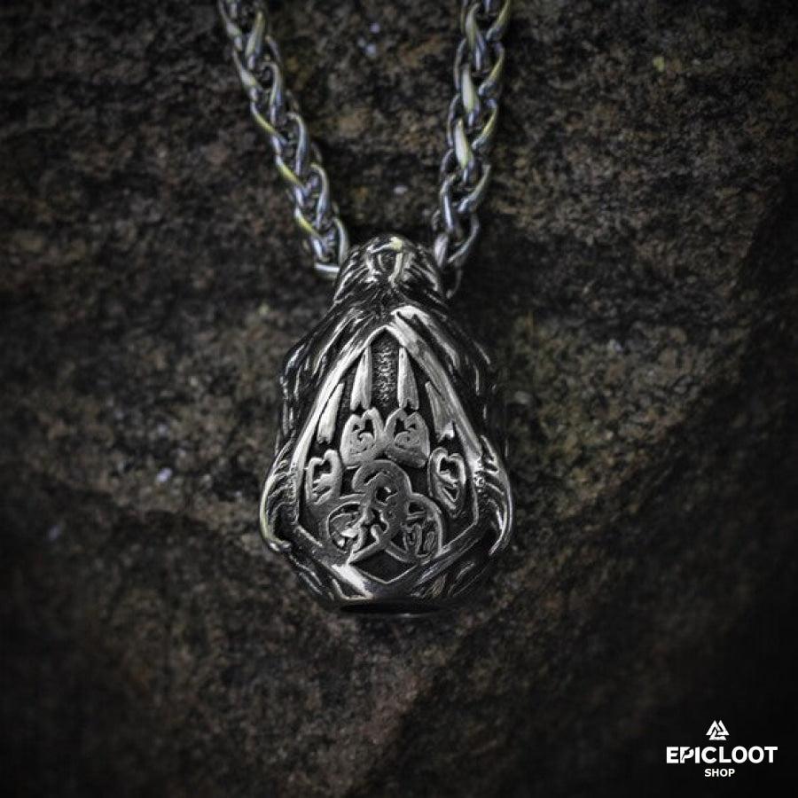 Fenrir Wolf Head Pendant Neckalce