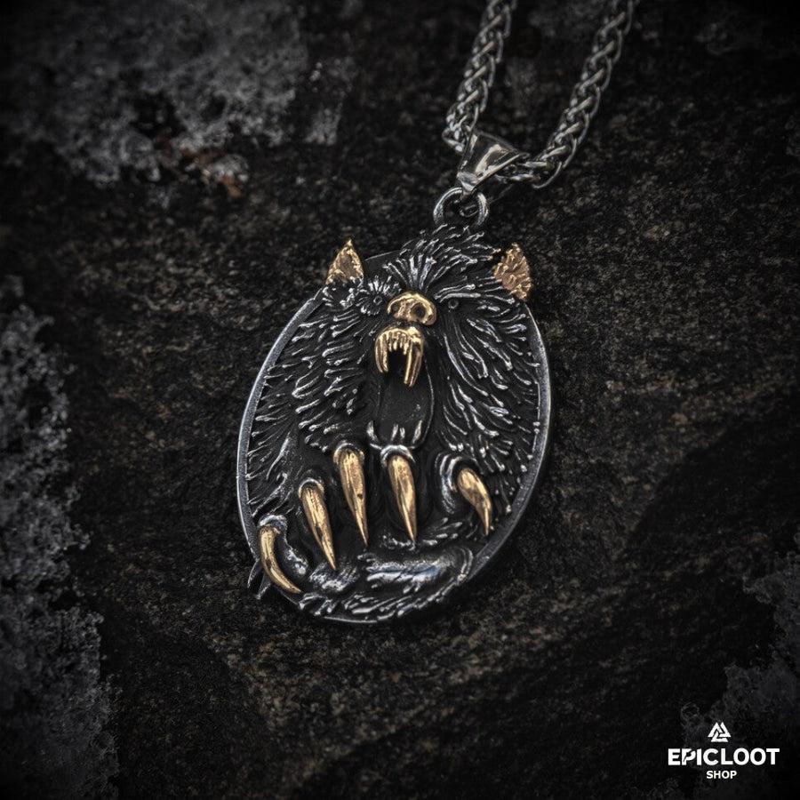Fenrir Wolf Pendant Neckalce