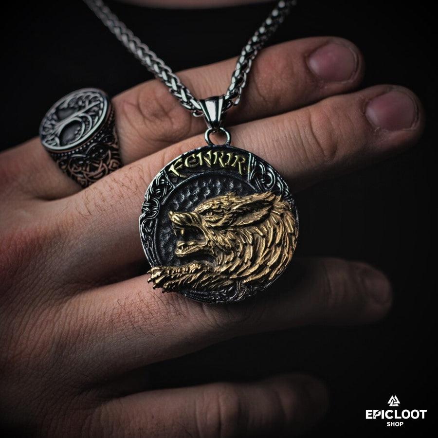 Fenrir Wolf Pendant Necklace
