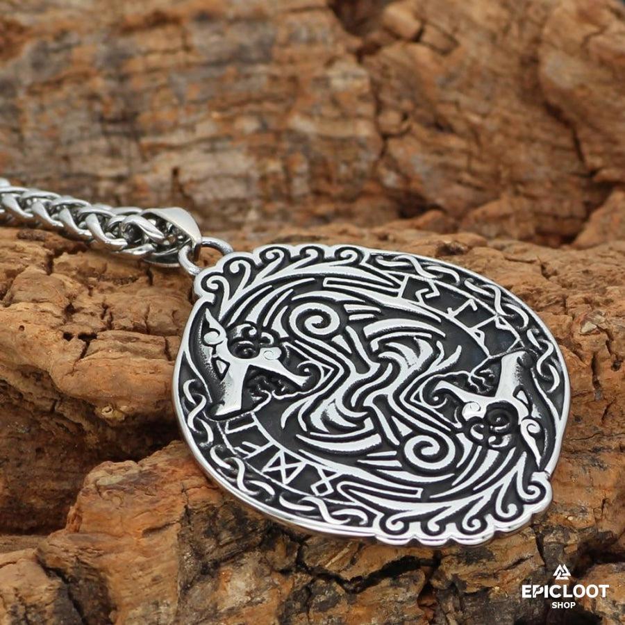 Fenrir Wolf Runic Necklace