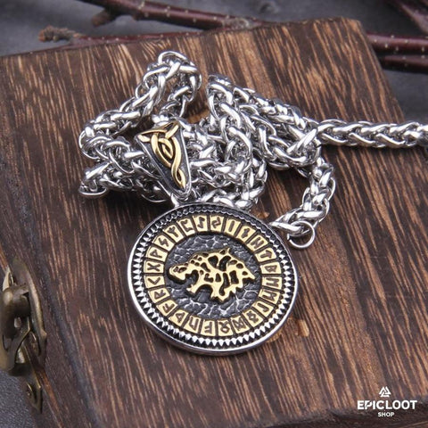 Fenrir Wolf Runic Necklace