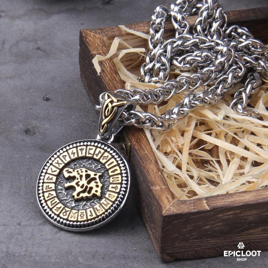 Fenrir Wolf Runic Necklace