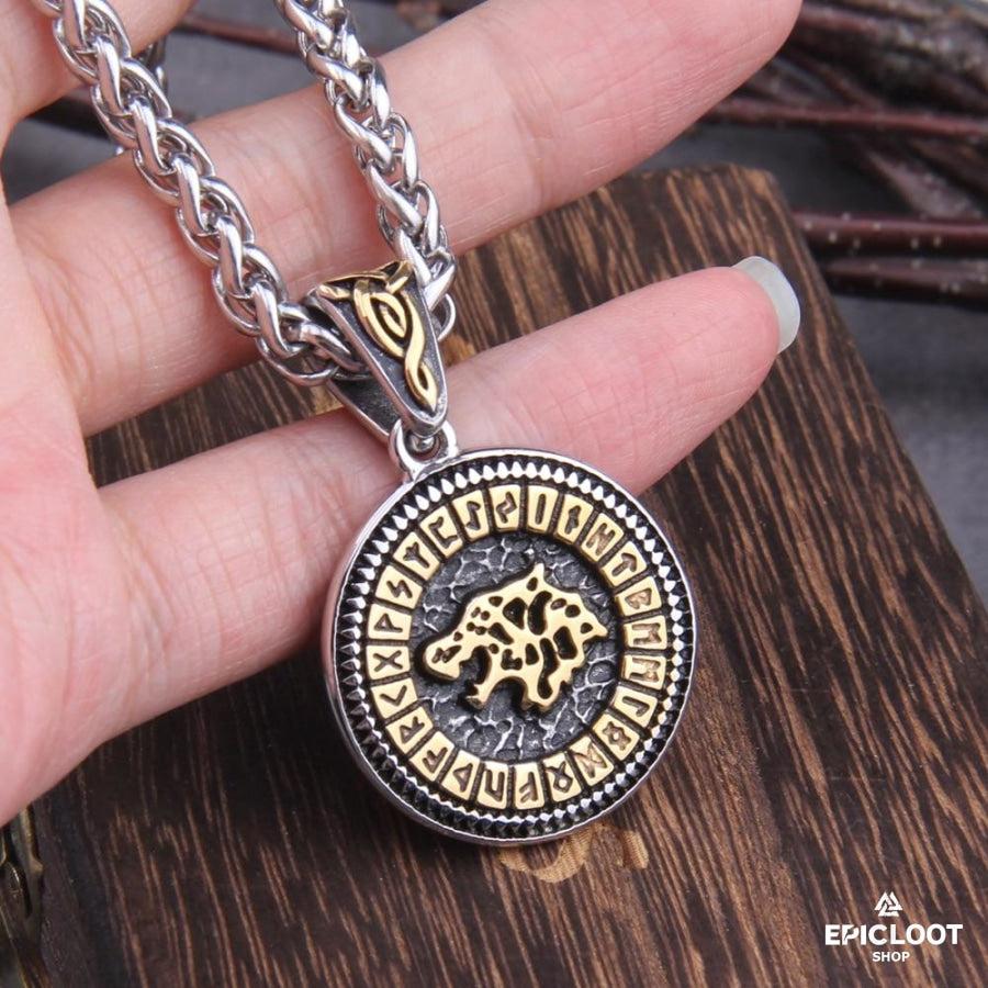 Fenrir Wolf Runic Necklace