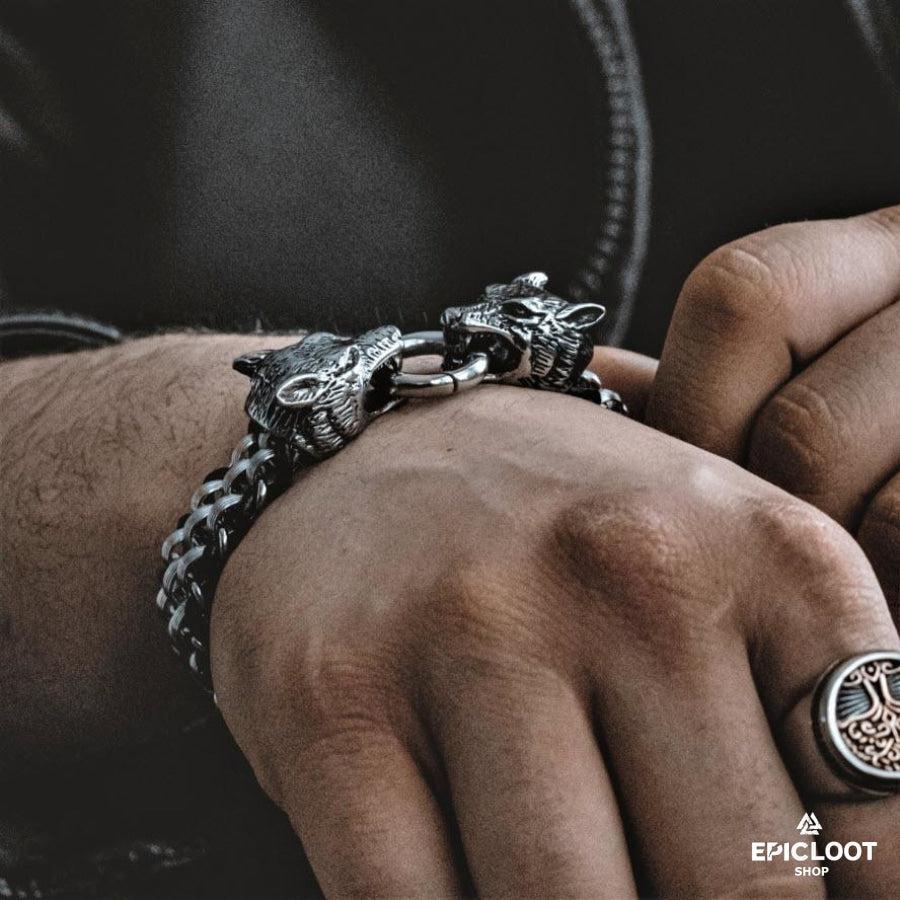 Fenrir Wolf Viking Bracelet