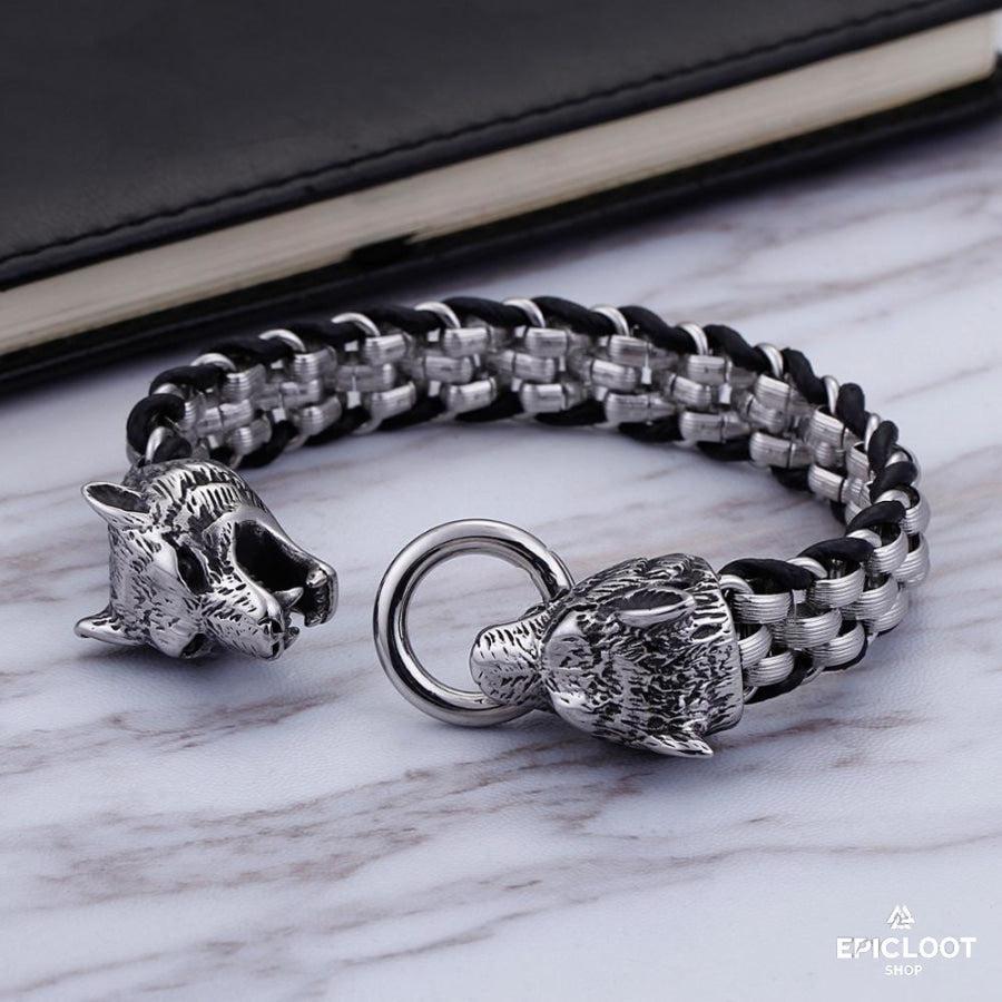 Fenrir Wolf Viking Bracelet