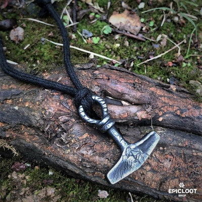 Forged Mjolnir Necklace Antique Design