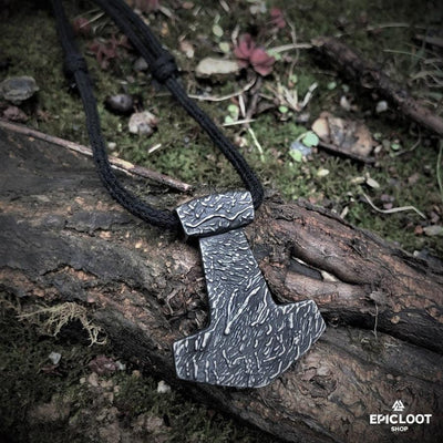 Forged Mjolnir Pendant Antique Design